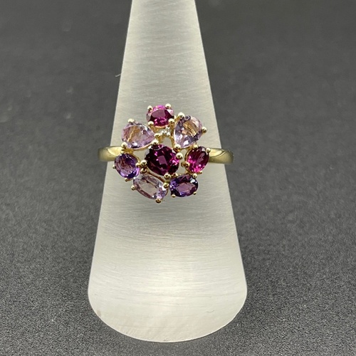 Ladies 9ct Yellow Gold Purple Gemstone Ring