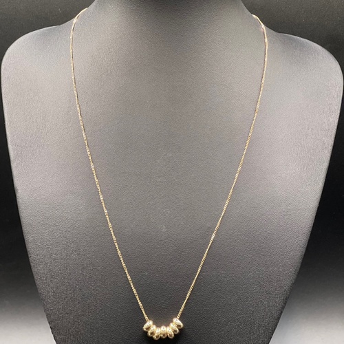 Ladies 9ct Yellow Gold Tight Curb Link Chain & 7 Lucky Rings Pendant