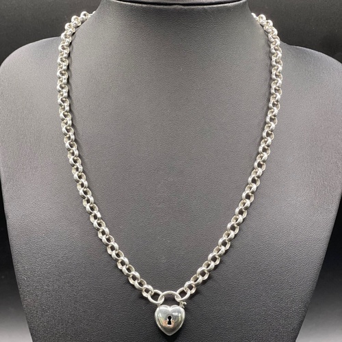 Ladies 925 Sterling Silver Belcher Link Necklace
