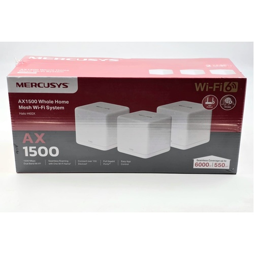 Mercusys Halo H60X(3-pack) AX1500 Whole Home Mesh WiFi 6 System