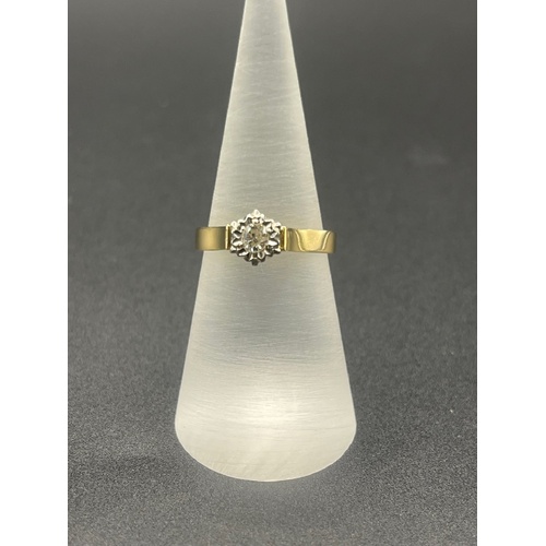 Ladies 18ct Yellow Gold 0.20ct Natural Diamond Ring 4.2 Grams
