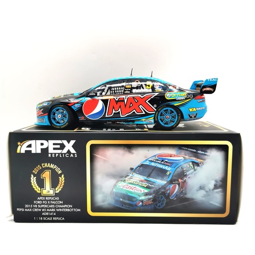 Apex 1:18 Mark Winterbottom Signed 2015 Ford FG X Falcon V8 Car with COA