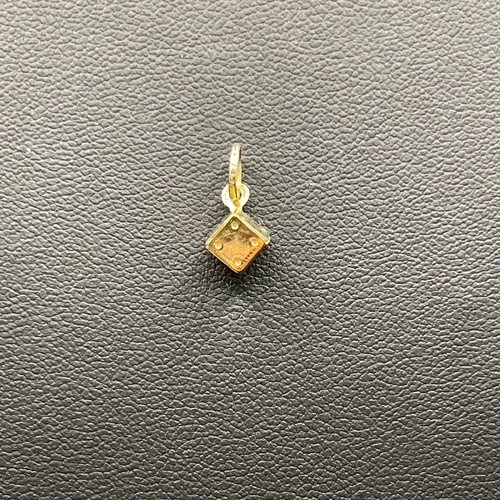 Unisex 9ct Yellow Gold Dice Cube Pendant