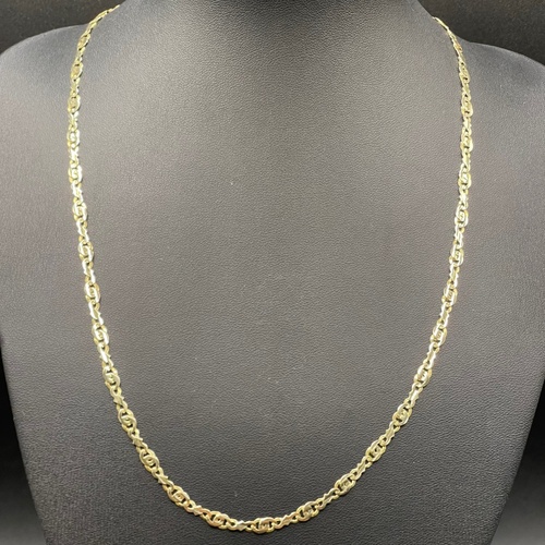Unisex 9ct Yellow Gold Anchor and Figure 8 Link Necklace