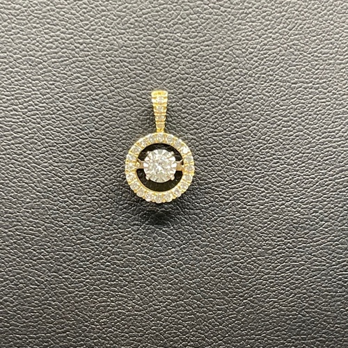 Ladies 10ct Yellow Gold Round Diamond Cluster Pendant