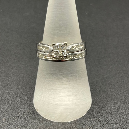 Ladies 18ct White Gold Diamond Bridal Ring Set