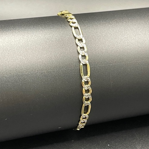 Unisex 9ct Yellow Gold Figaro Link Bracelet