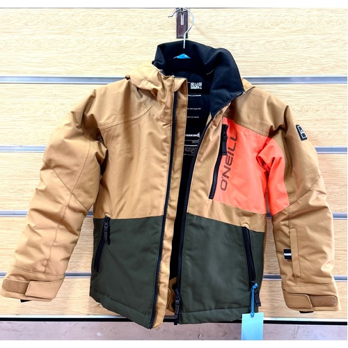 O'Neill Youth Jacksaw Snow Jacket Size 8 Rich Caramel Waterproof