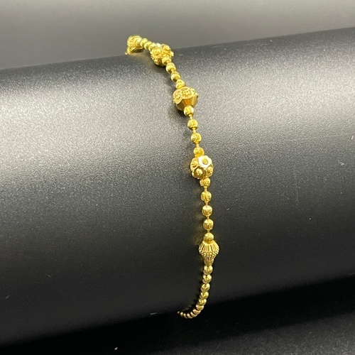 Ladies 22ct Yellow Gold Ball Bead Link Bracelet