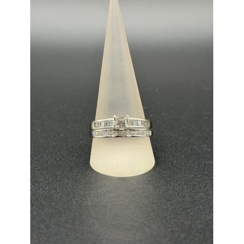 Ladies 18ct White Gold Diamond Bridal Ring Set