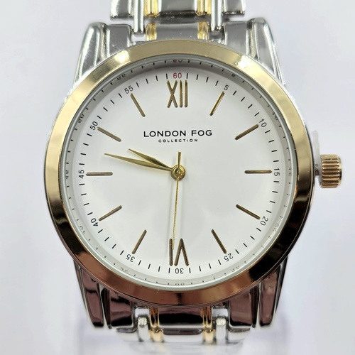 London Fog Camden 40mm Womens Watch LF024TTYG Gold Silver Bracelet