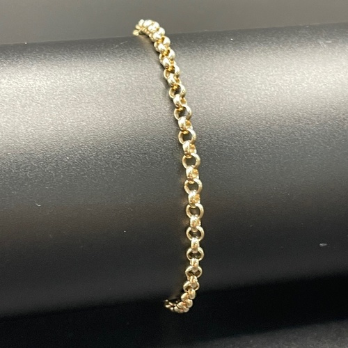 Ladies 9ct Yellow Gold Belcher Link Bracelet