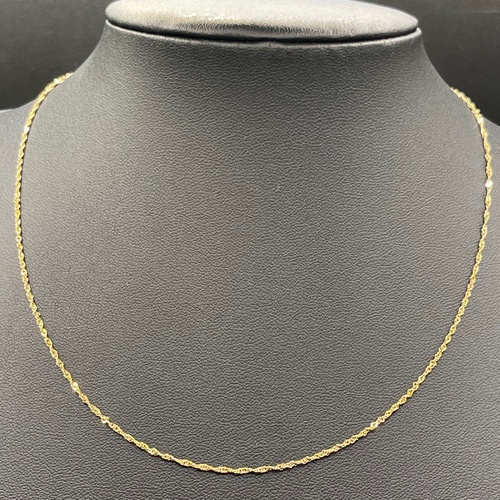 Ladies 9ct Yellow Gold Singapore Twist Link Necklace