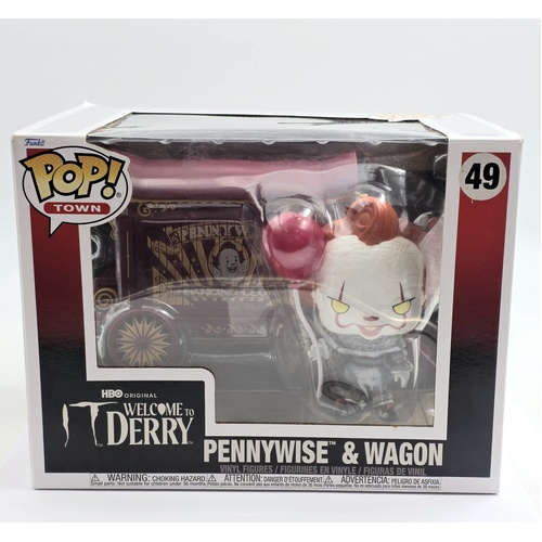 Funko Pop! Town IT Welcome to Derry Pennywise & Wagon Vinyl Figure #49