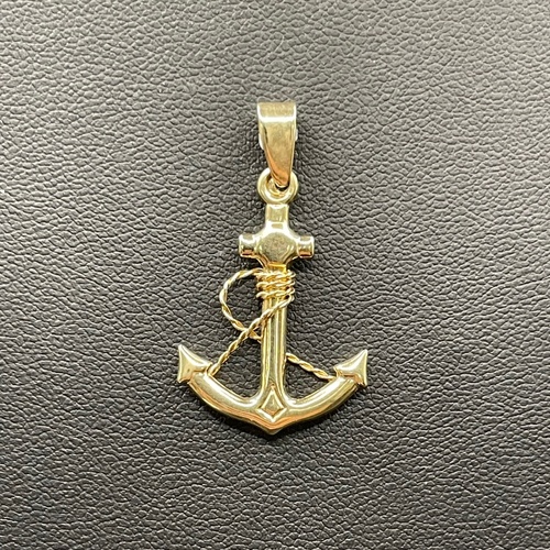 Unisex 9ct Yellow Gold Anchor Pendant