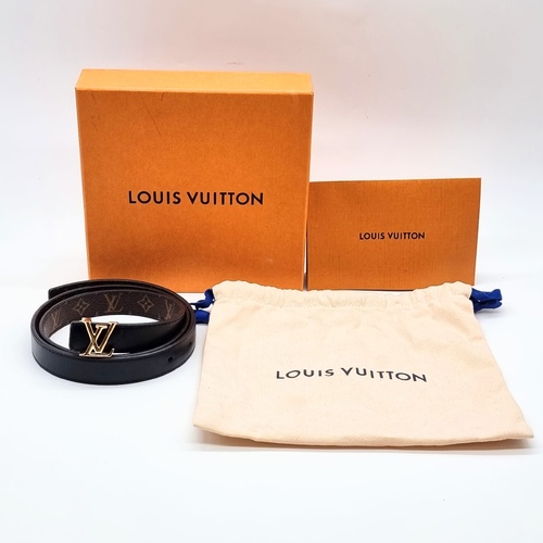 Louis Vuitton Calfskin Monogram 20mm 35.4 Inch LV Iconic Reversible Belt