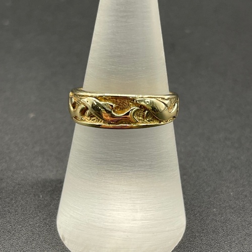 Unisex 14ct Yellow Gold Dolphine Band Ring