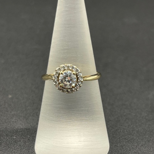 Ladies 9ct Yellow Gold Cubic Zirconia Ring
