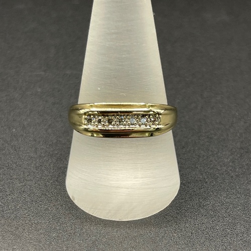 Mens 9ct Yellow Gold Natural Diamond Ring