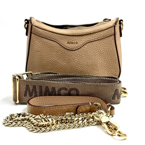 Mimco 60283861 Jett Crossbody Ladies Handbag Tan Pebble Leather