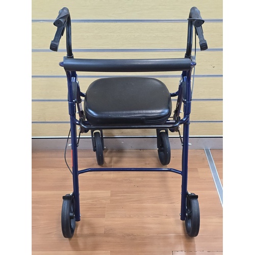 Mobilitymate Foldable 4 Wheel Rollator Walker with Seat and Brakes