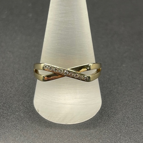 Mens 9ct Yellow Gold Diamond Ring