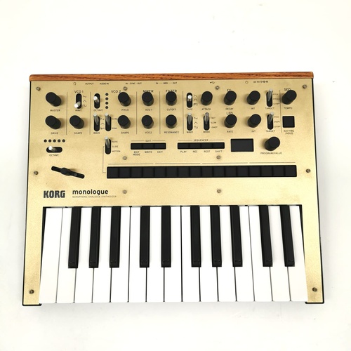 Korg Monologue Gold Analog Synthesizer 25 Key Monophonic with Sequencer
