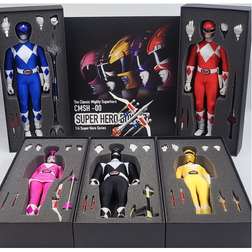 Ace Toyz CMSH-00 Classic Mighty Superhero Figure Box Set - Power Rangers - Includes Exclusive Combined Weapon