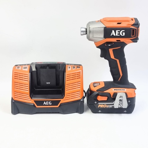 AEG 18V Brushless Impact Driver Kit - BSS18BLC with 5.0Ah Battery & Charger