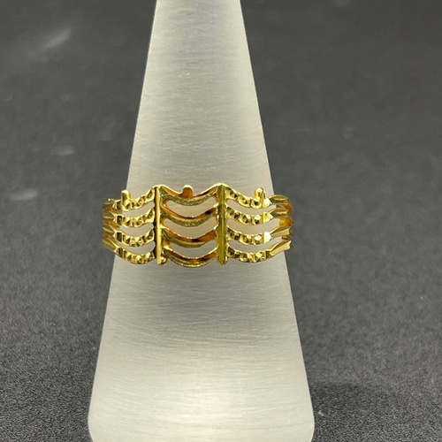 Unisex 22ct Yellow Gold Pattern Ring