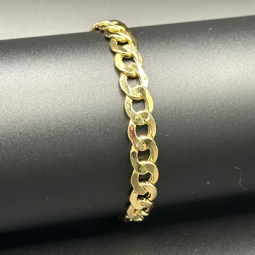 Unisex 9ct Yellow Gold Curb Link Bracelet