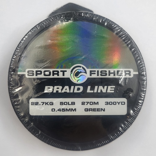 Sport Fisher Braid Fishing Line 50LB 22.7KG 270M 300YD 0.45mm Green Strong Braided Line