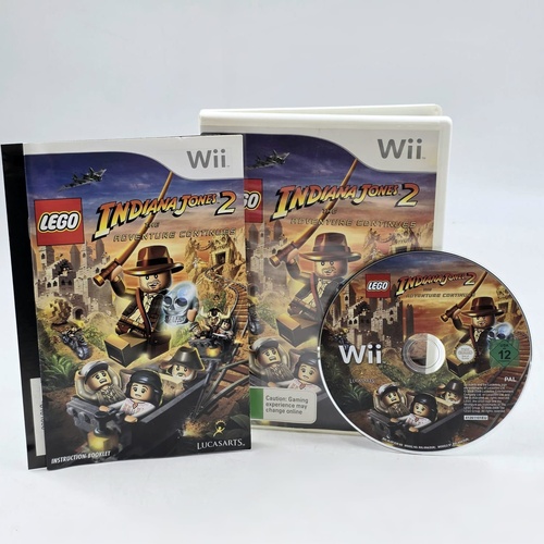 LEGO Indiana Jones 2 The Adventure Continues Nintendo Wii Game Complete w/ Manual