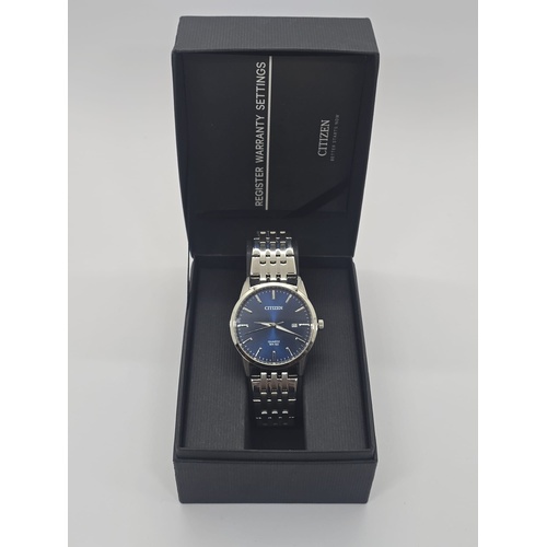 Citizen G112-S101417 Quartz Blue Sunray Dial Stainless Steel Mens Watch