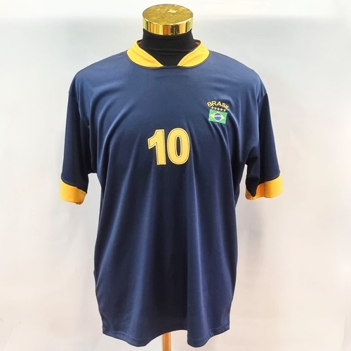 Salada De Cores Brasil Football Shirt #10 Jersey Blue Yellow Large