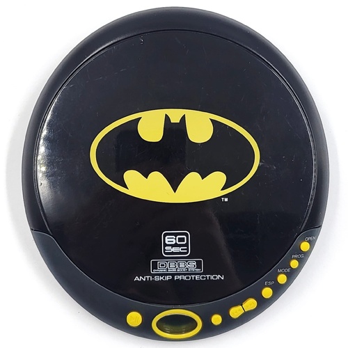 Funtastic DC Batman Portable CD Player Anti-Skip Discman No AC Adapter
