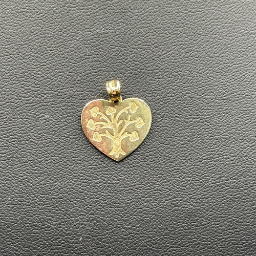 Ladies 9ct Yellow Gold Heart 'I LOVE YOU' Pendant