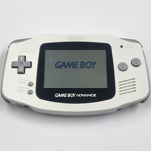 Nintendo Game Boy Advance AGB-001 White Console w/ Aftermarket Battery Cover