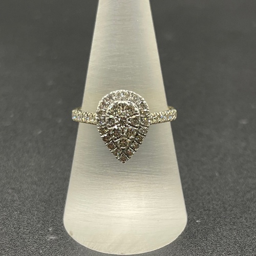 Ladies 9ct Yellow Gold Diamond Cluster Ring
