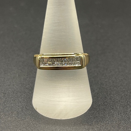 Mens 18ct Yellow Gold Diamond Ring