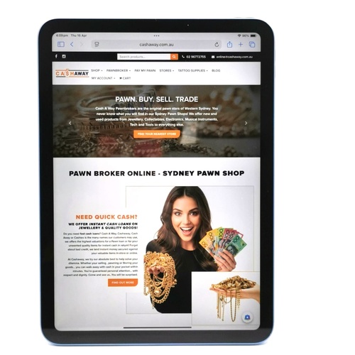 Apple iPad 10th Gen 10.9 Inch 64GB WiFi Only Blue MPQ13X/A Tablet