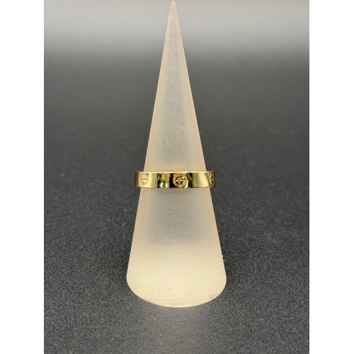 Unisex 18ct Yellow Gold Pattern Band Ring