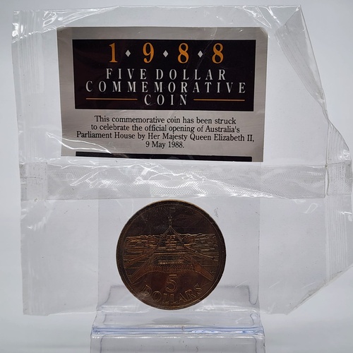 1988 $5 Commemorative Coin Uncirculated Parliament House Australia CBA