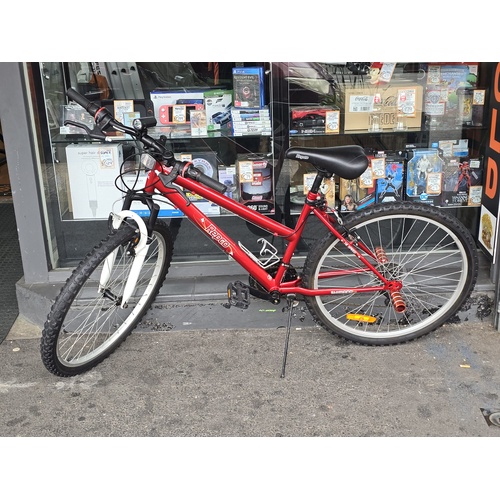 Repco 18 Speed Mountain Bike Red 26 Inch Wheel Shimano Gears Stunt Pegs