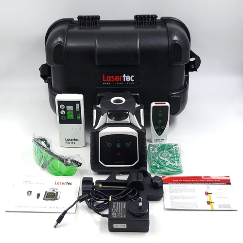 LASERTEC HV2G Rotary Laser Level Kit Self-Leveling Green Beam Horizontal & Vertical Construction Tool
