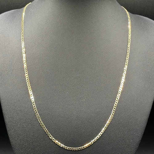 Unisex 10ct Yellow Gold Curb Link Necklace
