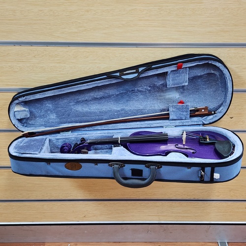 Stentor Harlequin 1/2 Size Violin Outfit Purple with Case and Bow