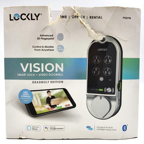 Lockly Vision Smart Lock + Video Doorbell Deadbolt Edition WiFi Fingerprint Keyless Entry