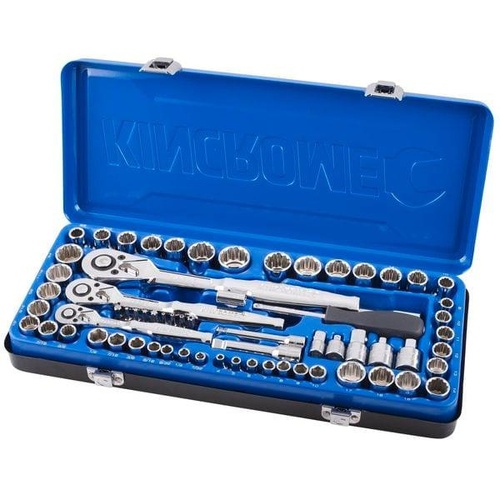 Kincrome K28091 75Pc Socket Set 1/4", 3/8", 1/2" Drive Metric & SAE Ratchet Tool Kit