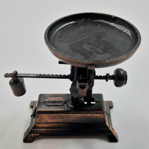 Antique Metal Balance Scale Pencil Sharpener Vintage Desktop Collectible Miniature